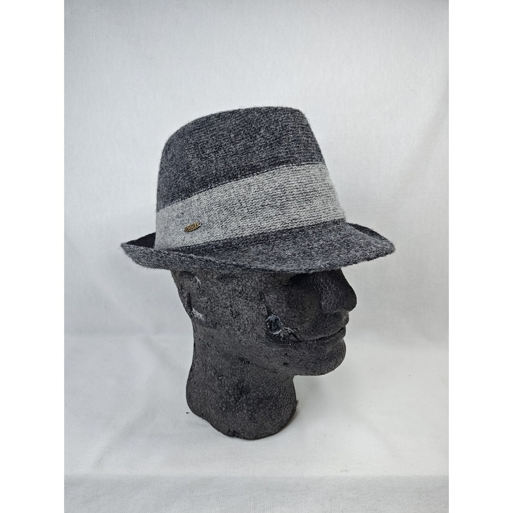 Adora‎ Men's Hat Dark Gray 100% Poly Wool Fedora Hat Soft Knit Woven Adjustable